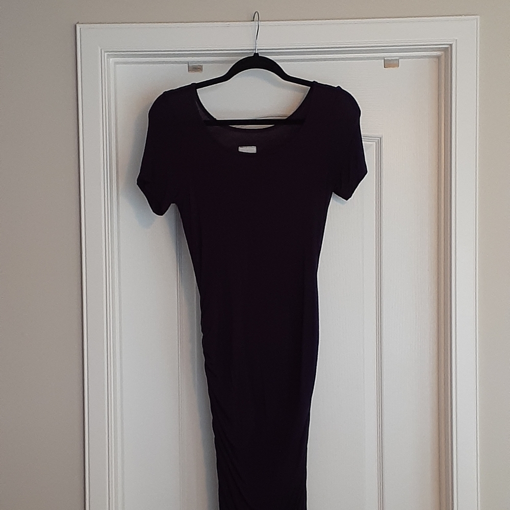Short Sleeve Purple Maternity Dress
